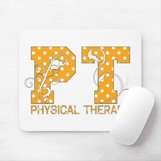 orange weiße Tupfen Pints Mousepad (Mit Mouse)