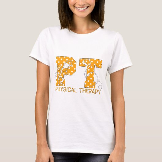 orange weiße Tupfen Pints T-Shirt (Vorderseite)