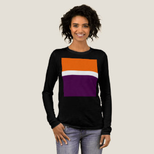 Orange Weiße und Violette Einfarbige Farbblockgest Tri-Blend Shirt