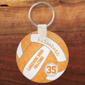 orange weiße Volleyballtasche mit dem Namen des Sp Schlüsselanhänger (Vorderseite)
