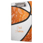 orange-weißer Boho-Doodle-Muster-Basketball Klemmbrett (Links)