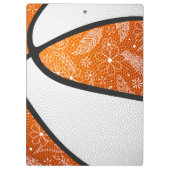orange-weißer Boho-Doodle-Muster-Basketball Klemmbrett (Rückseite)