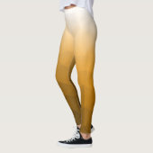 Orange Weißer Farbverlauf Geometrisches Mesh-Muste Leggings (Links)