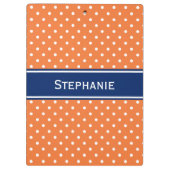 Orange, weißer Polka Dot mit Royal Blue Klemmbrett (Rückseite)