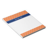 Orange, weißer Polka Dot mit Royal Blue Notizblock (angewinkelt)