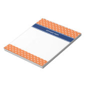 Orange, weißer Polka Dot mit Royal Blue Notizblock (Rotiert)
