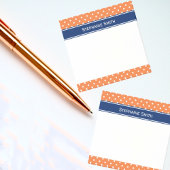 Orange, weißer Polka Dot mit Royal Blue Post-it Klebezettel