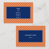 Orange, weißer Polka Dot mit Royal Blue Visitenkarte (Vorne/Hinten)