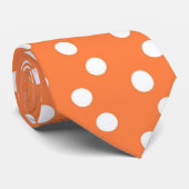 Orange-Weißer Punkt Krawatte (Gerollt)
