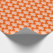 Orange | Weißes Damaskop-Papier Geschenkpapier (Ecke)