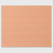 Orange| Weißes Gingham Wrapping Paper Geschenkpapier (Flach)