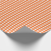 Orange| Weißes Gingham Wrapping Paper Geschenkpapier (Ecke)