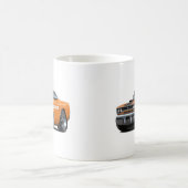 Orange-Weißes Spitzenauto 1970 Plymouths GTX Kaffeetasse (Mittel)
