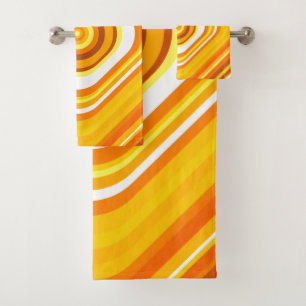 Orange, weißes und gelbes badhandtuch set
