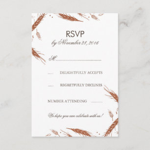 Orange-Weizen-Herbst-Hochzeit-RSVP Einladung