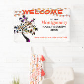 Orange Welcome Family Wiedersehen Tree Lights Banner (Insitu)