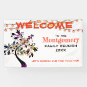 Orange Welcome Family Wiedersehen Tree Lights Banner (Horizontal)