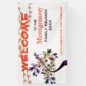 Orange Welcome Family Wiedersehen Tree Lights Banner (Vertikal)