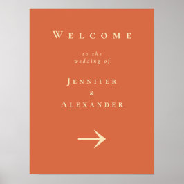 Orange Welcome to Wedding Sign Poster