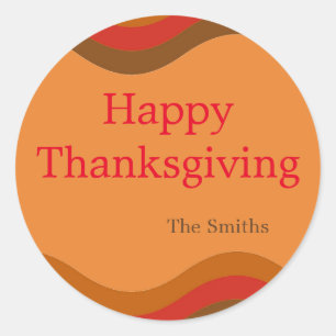 Orange Wellen des Herbstfarben-kundenspezifischen Runder Aufkleber