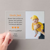 Orange werden Sie mein Vater Vorschlag Taufe Acryleinladungen (Insitu (Handheld))