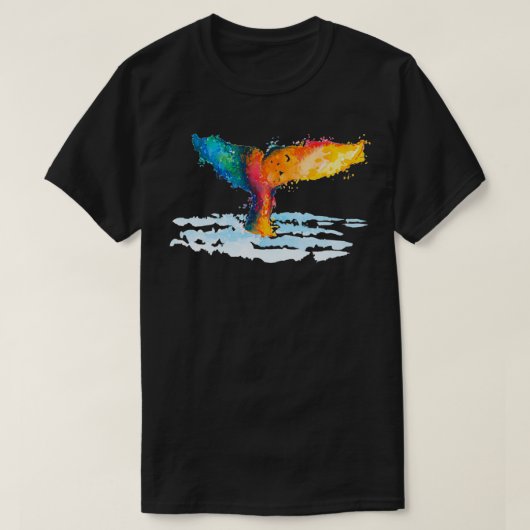 Orange Whale Watercolor Illustration T-Shirt (Design vorne)