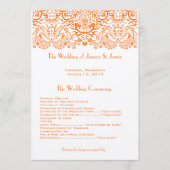 Orange Whimical Love Birds Wedding Program Programm (Vorderseite)