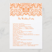 Orange Whimical Love Birds Wedding Program Programm (Rückseite)