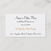 Orange Whimiscal Schmetterlings-Visitenkarte Visitenkarte (Rückseite)