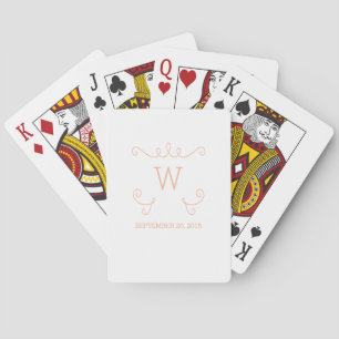 Orange Whimsical Blüh Monogram Playing Cards Spielkarten