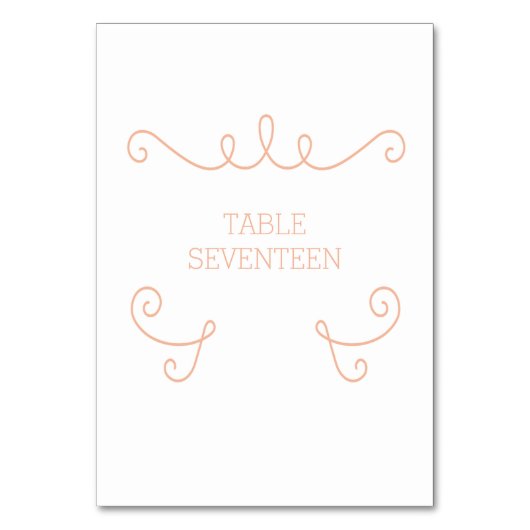 Orange Whimsical Blüh Table Card Tischnummer (Vorderseite)