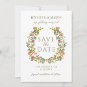 Orange Whimsical Blume Boho Save the Date Foto Einladung (Vorderseite)