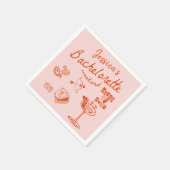 Orange Whimsical Cocktail Junggeselinnen-Abschied Serviette (Ecke)