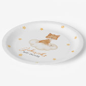 Orange Whimsical Fox Baby Dusche Pappteller (Schrägansicht)