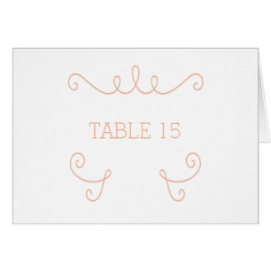 Orange Whimsical Geblüht Tischnummer Card