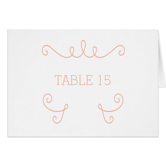 Orange Whimsical Geblüht Tischnummer Card (Vorderseite (Horizontal))
