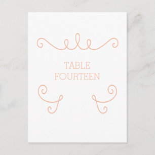 Orange Whimsical Geblüht Tischnummer Postkarte