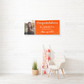 Orange White 2025 Foto Graduation Party Banner (Insitu)