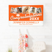 Orange White 5 Foto 2025 Graduation Party Banner (Insitu)
