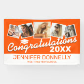 Orange White 5 Foto 2025 Graduation Party Banner (Horizontal)