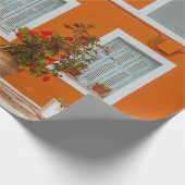 ORANGE WHITE AND GRAY CONCREY GEBÄUDE GESCHENKPAPIER (Ecke)