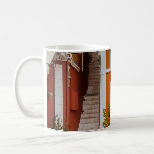 ORANGE WHITE AND GRAY CONCREY GEBÄUDE KAFFEETASSE (Links)