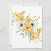 Orange & White Anemone Frühlingsfloral Geburtstag Einladung (Rückseite)