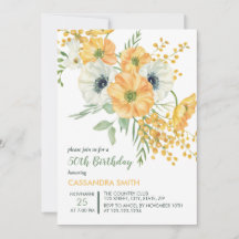 Orange & White Anemone Frühlingsfloral Geburtstag