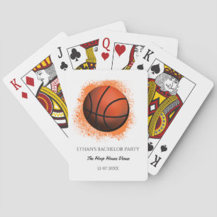 Orange White Basketballspieler Bachelor Party Spielkarten