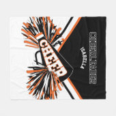 Orange, White & Black - For a Cheerleader 📣 Fleecedecke (Vorderseite (Horizontal))