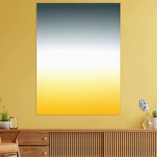 ORANGE WHITE BLUEGREEN Original Gradient Leinwand (Insitu (Wohnzimmer))