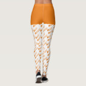 Orange White Boo Typografy Pattern Halloween Leggings (Rückseite)