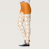 Orange White Boo Typografy Pattern Halloween Leggings (Links)