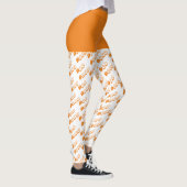 Orange White Boo Typografy Pattern Halloween Leggings (Rechts)